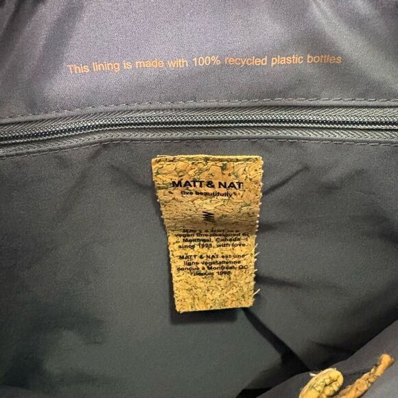 Matt & Nat Black Vegan Leather Large Tote Bag Purse with Long Strap - Picture 10 of 13